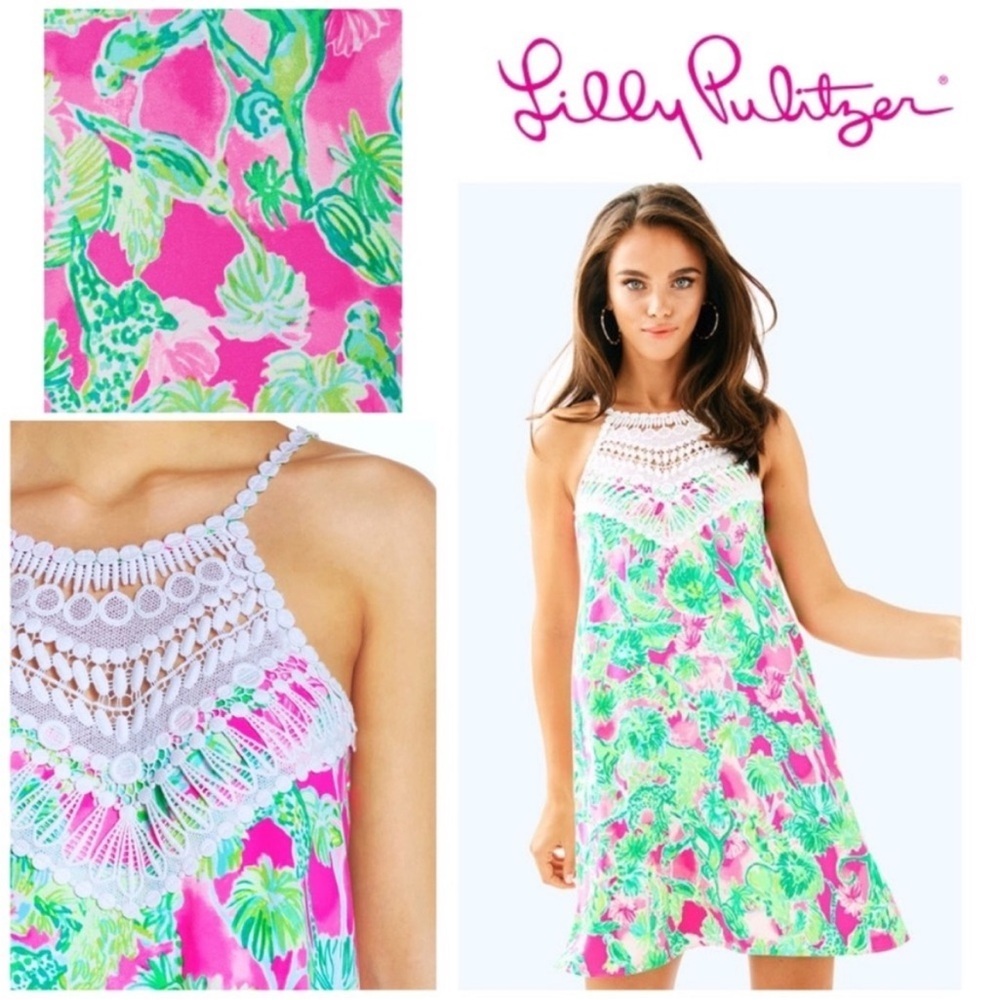 Lilly Pulitzer Pearl Soft Shift Dress In Raz Berry Catty Shack Pink Size 10